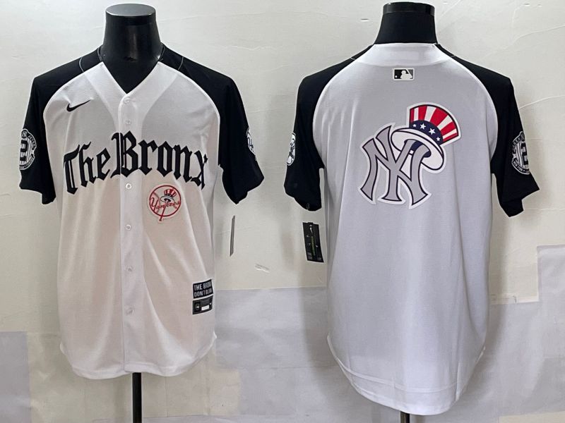Men 2025 New York Yankees Blank White black Five generations Joint Name Nike MLB Jersey style 63